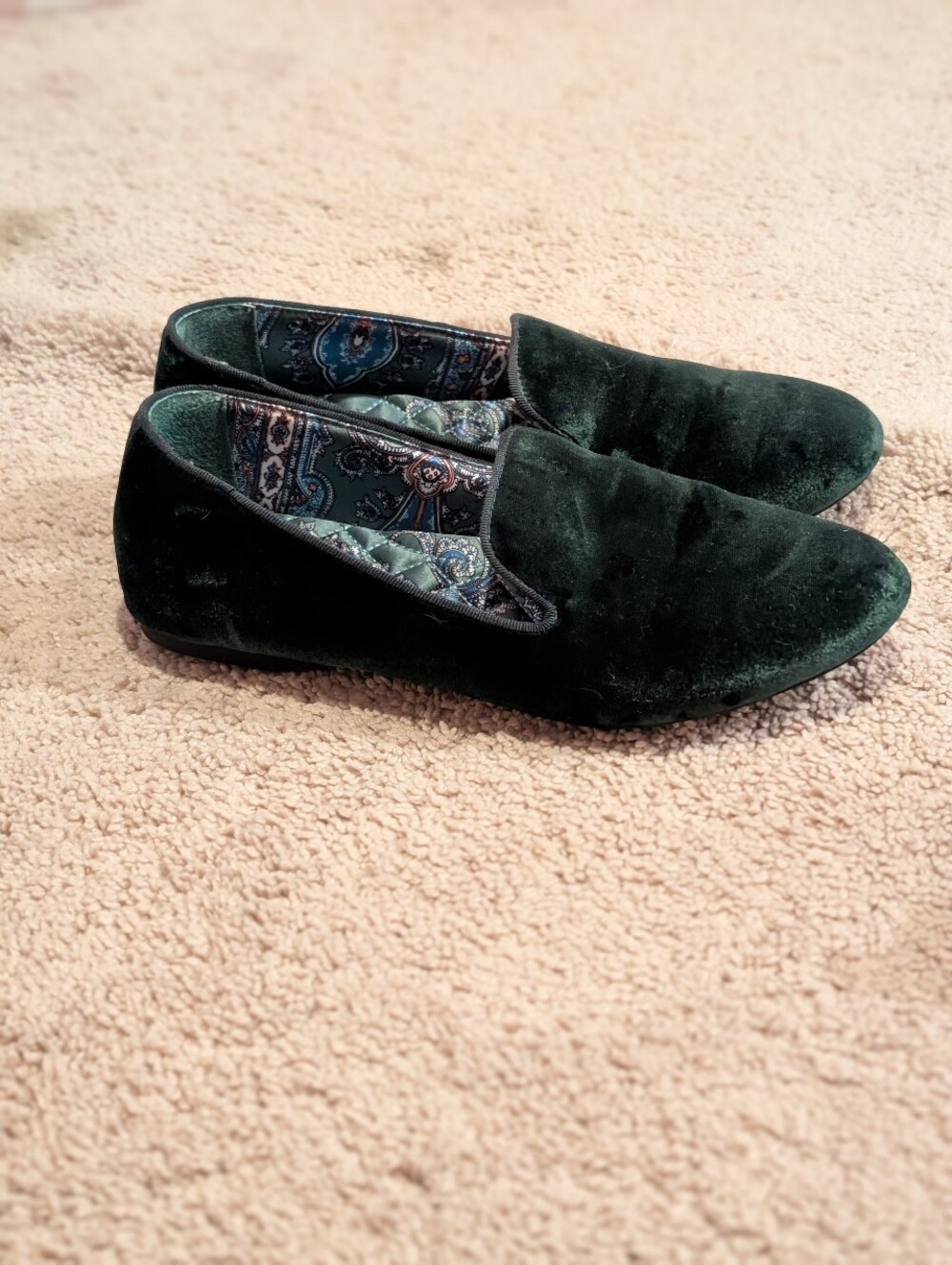 Birdies Starling Velvet Loafer Emerald Green